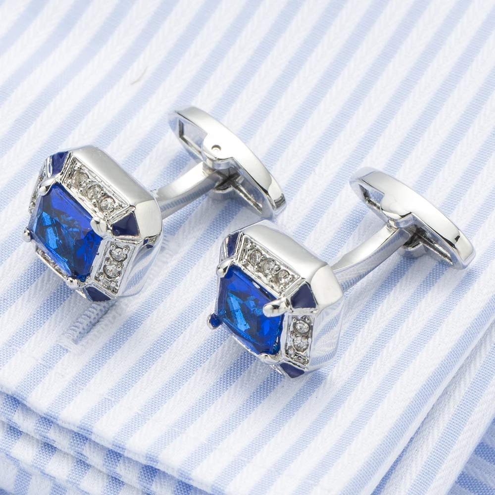 VAGULA Classic Luxury gift Party Wedding Suit Shirt Gemelos Men Jewelry Button Crystal Cuff links 506
