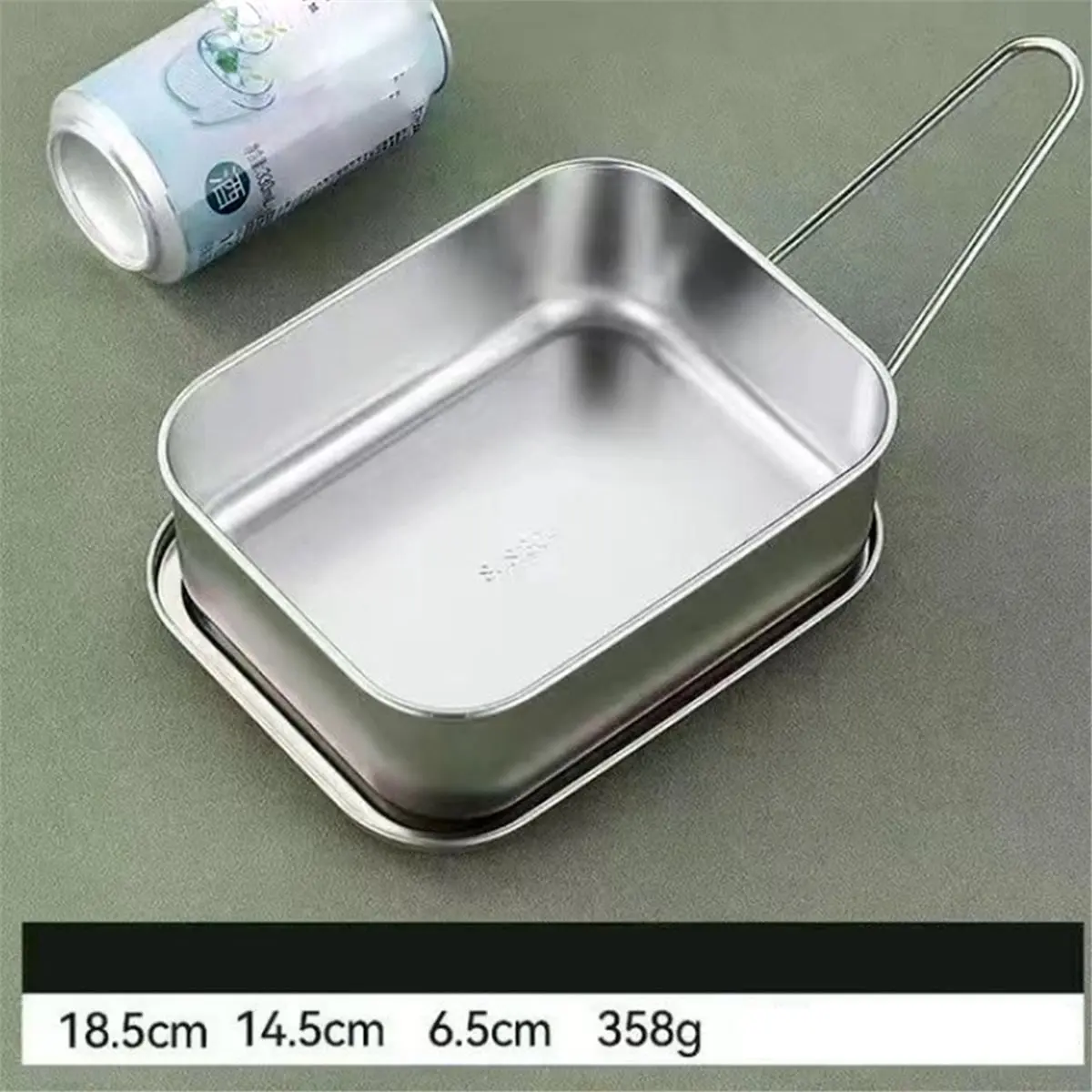 Bento-Lunchbox aus Edelstahl mit Griff für Studenten, großes Fassungsvermögen, quadratisch, versiegeltes Fach, Aufbewahrungsbehälter für Lebensmittel