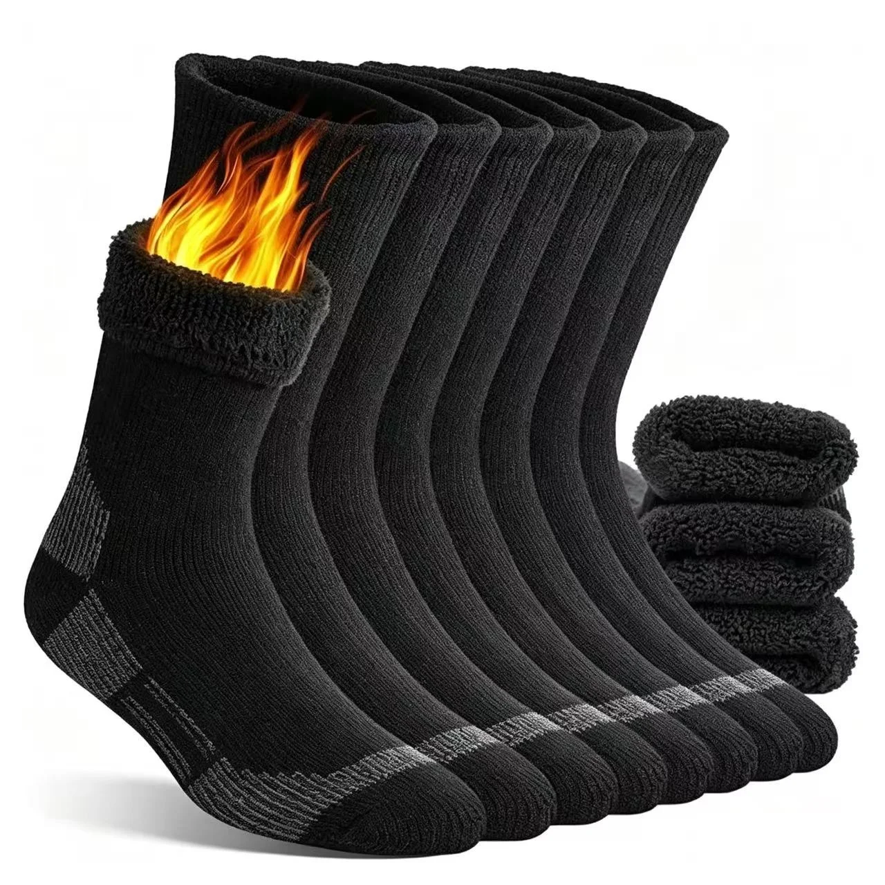 3 Pairs of Merino Wool Socks, Suitable for Both Men and Women, Warm Winter Crew Socks