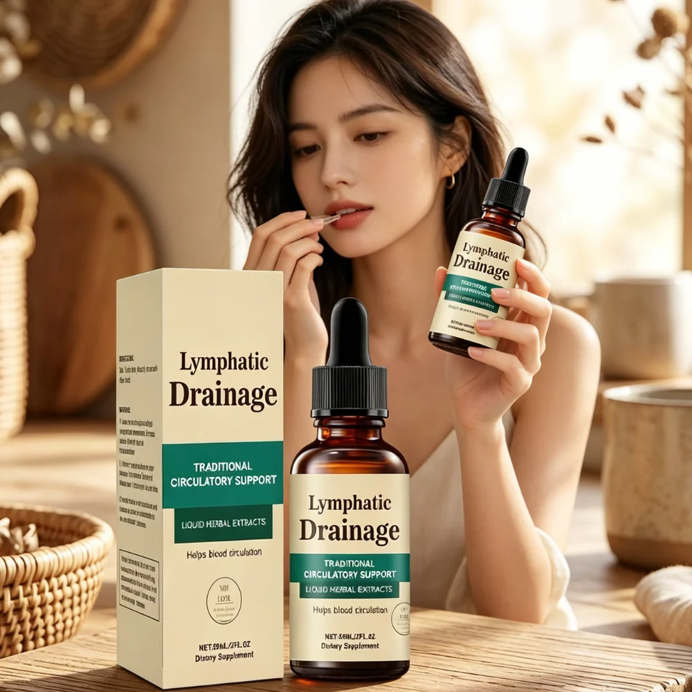 Multipurpose Lymphatic Drainage Supplement Liquid Herbal Ingredients Detoxify Body Improve Circulation Easy To Use For Everyone