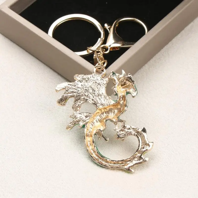 Langlebiges Metall-Fantasy-Drachen-Emaille-Schlüsselanhänger-Set Premium Wyvern-Schlüsselring Taschenanhänger für Autoschlüssel Halloween-Geschenk – Detail 4