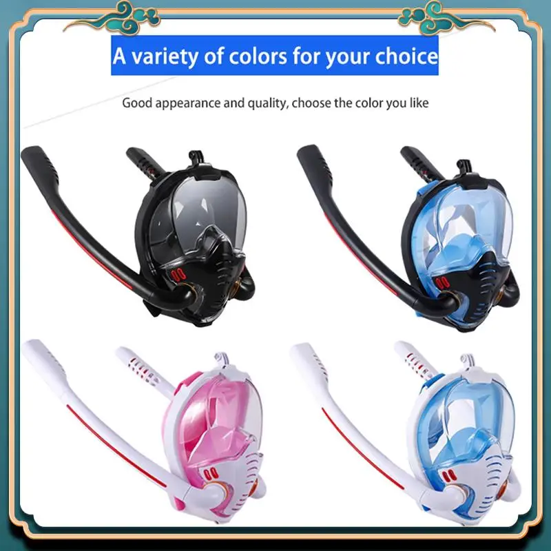 أحدث قناع الغطس أنبوب مزدوج سيليكون قناع الغطس الكبار قناع السباحة نظارات الغوص قناع التنفس تحت الماء