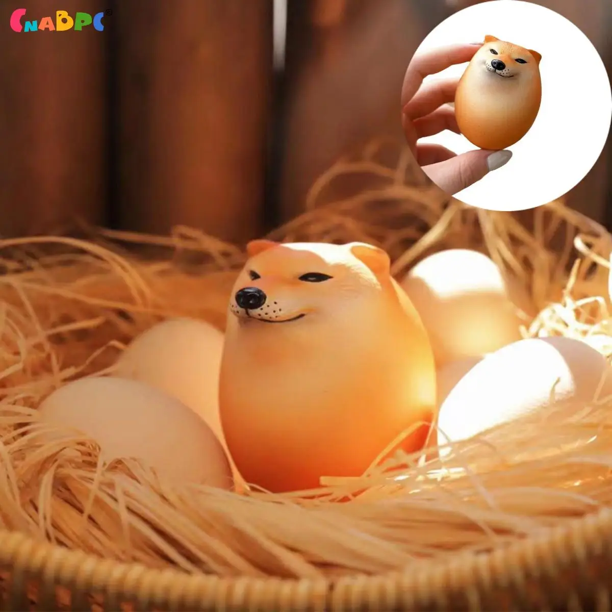 Shiba Inu Realistic Eggs Shape PVC Desk Decor Dog & Egg Union Decoration For Home Offices Fun Christmas New Year Gifts Toys