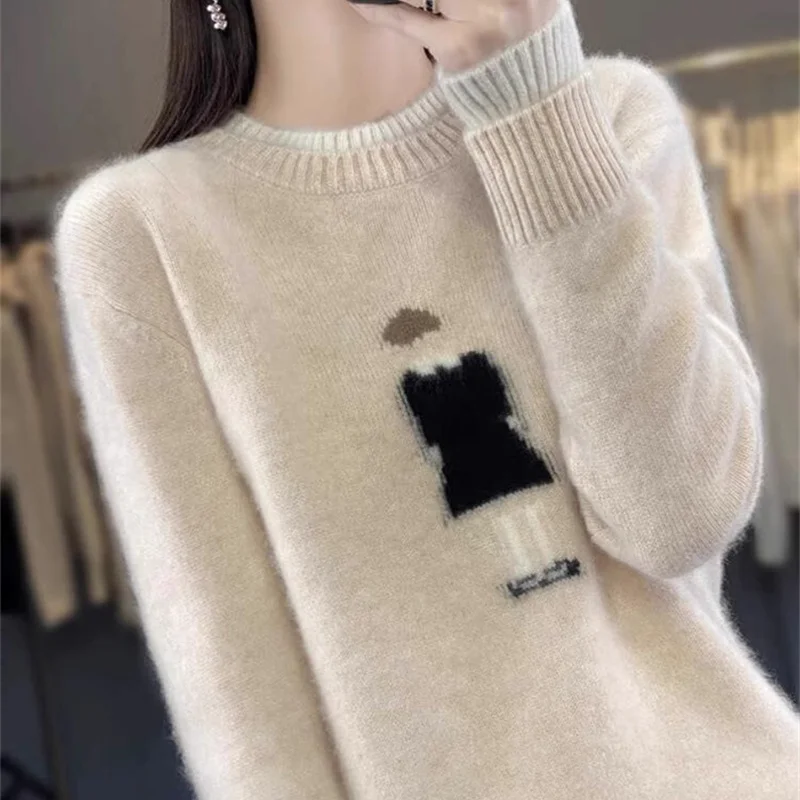 Pullovers Women Gentle Double-layers O-neck Sweaters Keep Warm Autumn Winter Корейская Мода Swetry Damskie Zimowe Basic Simple