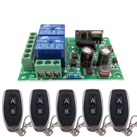 Control 433MHz Wireless Remote 433MHz Universal Wireless Remote Control AC220V 2CH RF Relay Receiver and Transmitter for Universal Garage Door and Gate Control