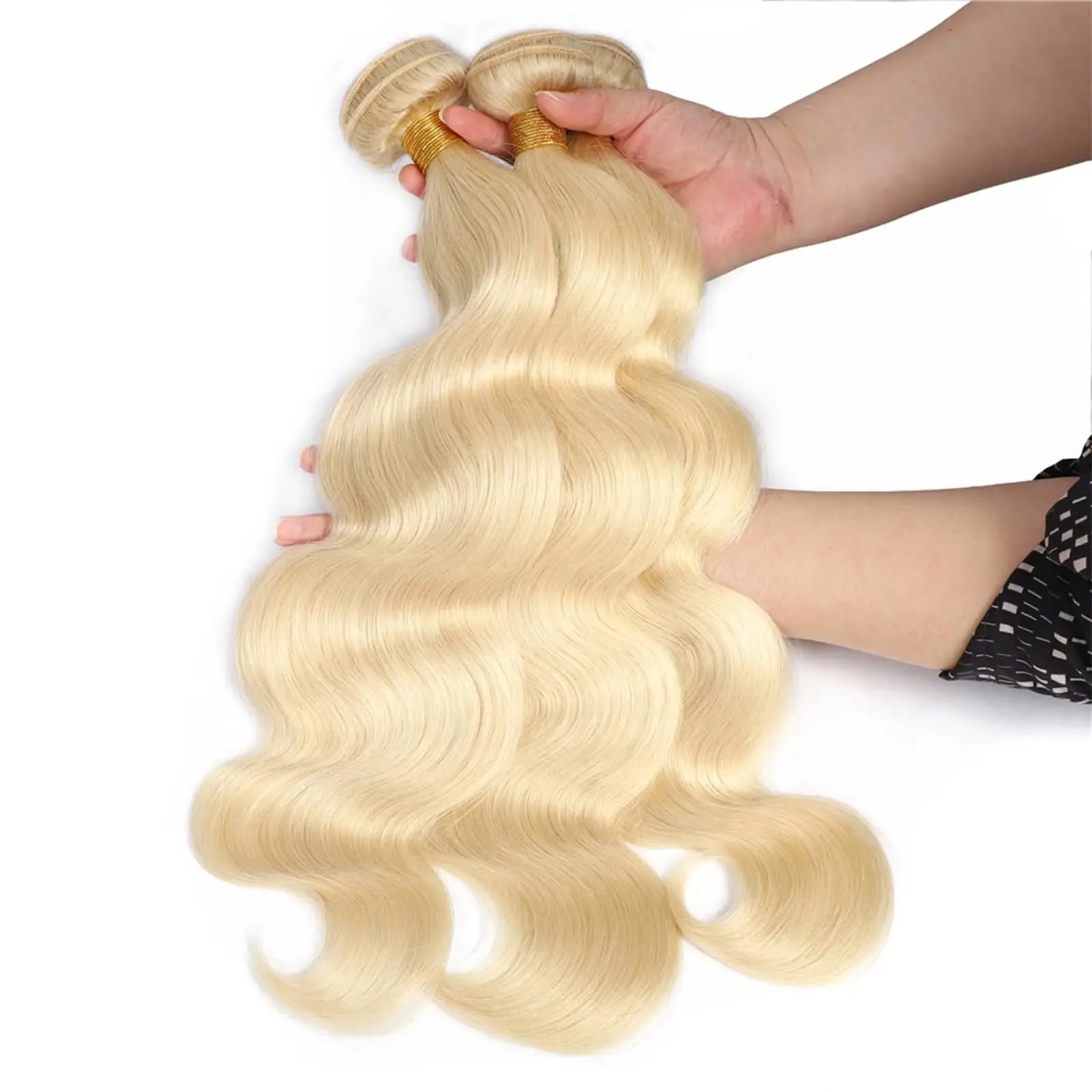 613Blonde 3 Bundles Capelli Umani 12A Fasci di Onda Del Corpo Bionda Capelli Umani Fasci di Capelli Umani Vergini Brasiliani Non Trattati Capelli Umani