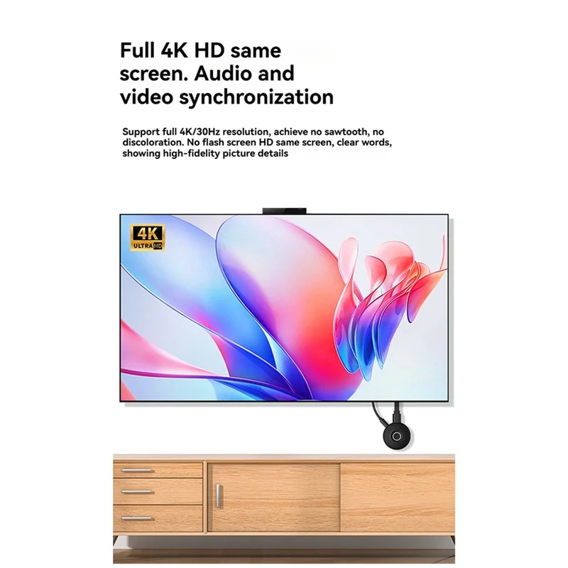 【Hot Ltem】4K Dual Band Display Receiver TV Screen Sharing Stick Dongle Adapter For HDTV Low Latency