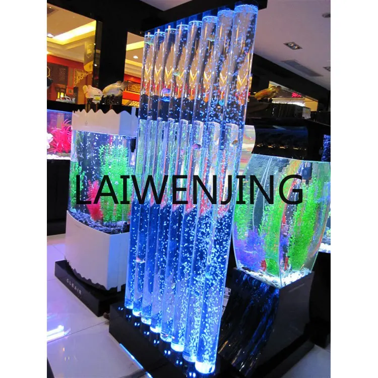 Water Curtain Wall Column Bubble Bath Curtain Acrylic Dynamic Subareas Screens Hallway Fish Tank Aquarium Customized