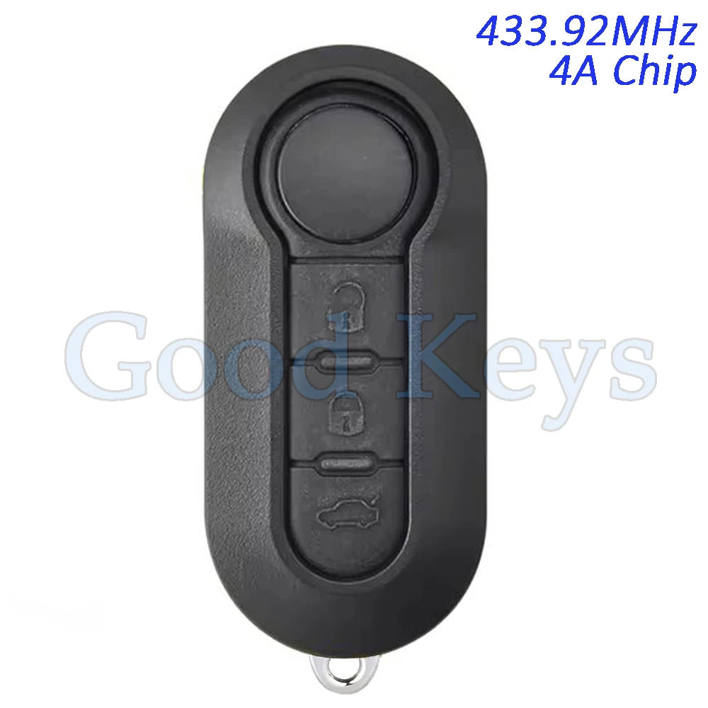 

A2C86460000 4A Chip for Fiat STRADA MOBI UNO FIORINO E MAIS Smart Flip Remote Key Fob 3 Buttons 433.92MHz SIP22 Blank Key Blade