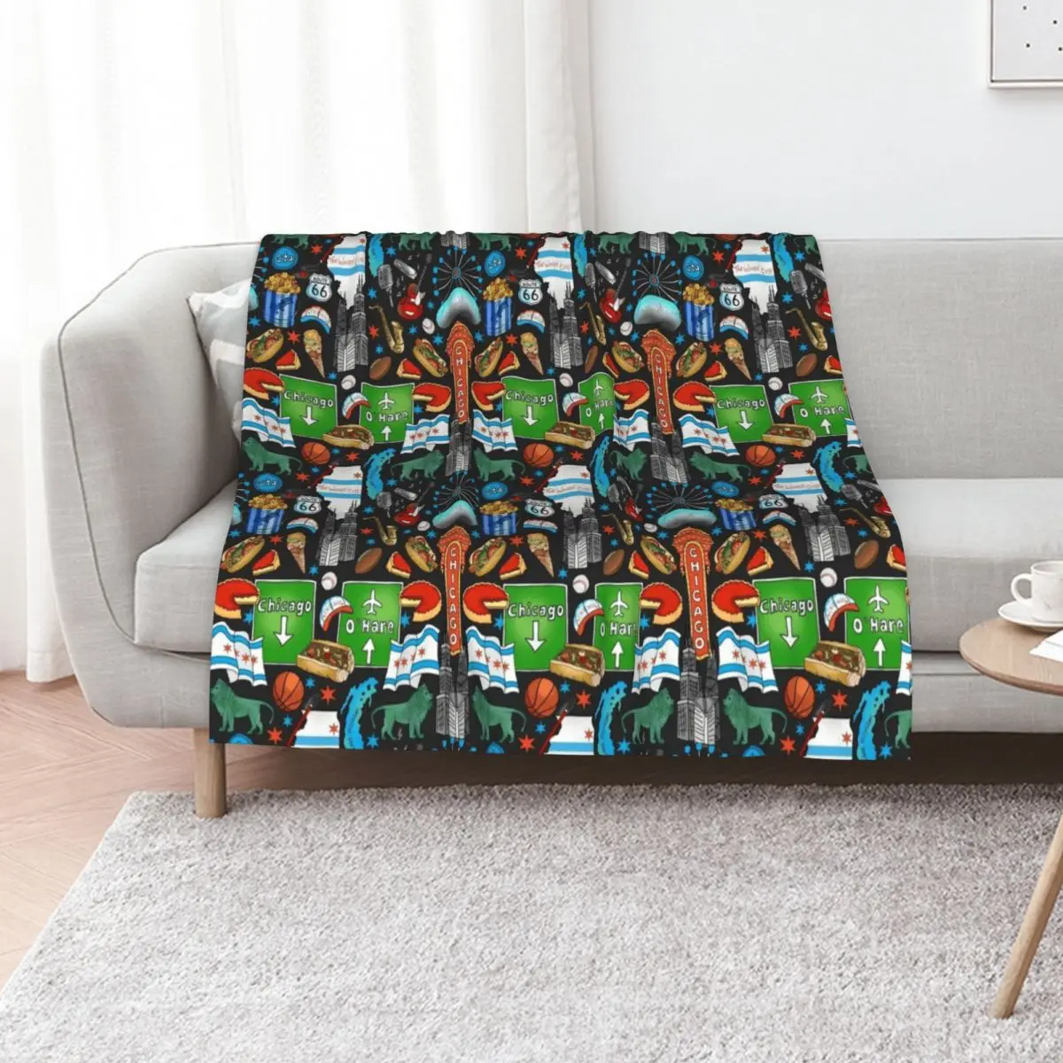 Chicago Throw Blanket Comforter heavy to sleep For Sofa Thin Hair Blankets For Sofas Sleeping Bag Blankets