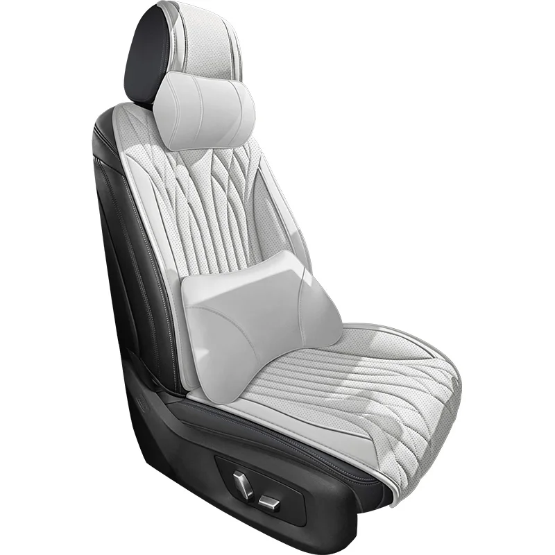 

Front single-seat car seat cushion, with headrest and lumbar support, universal style, suitable for most models