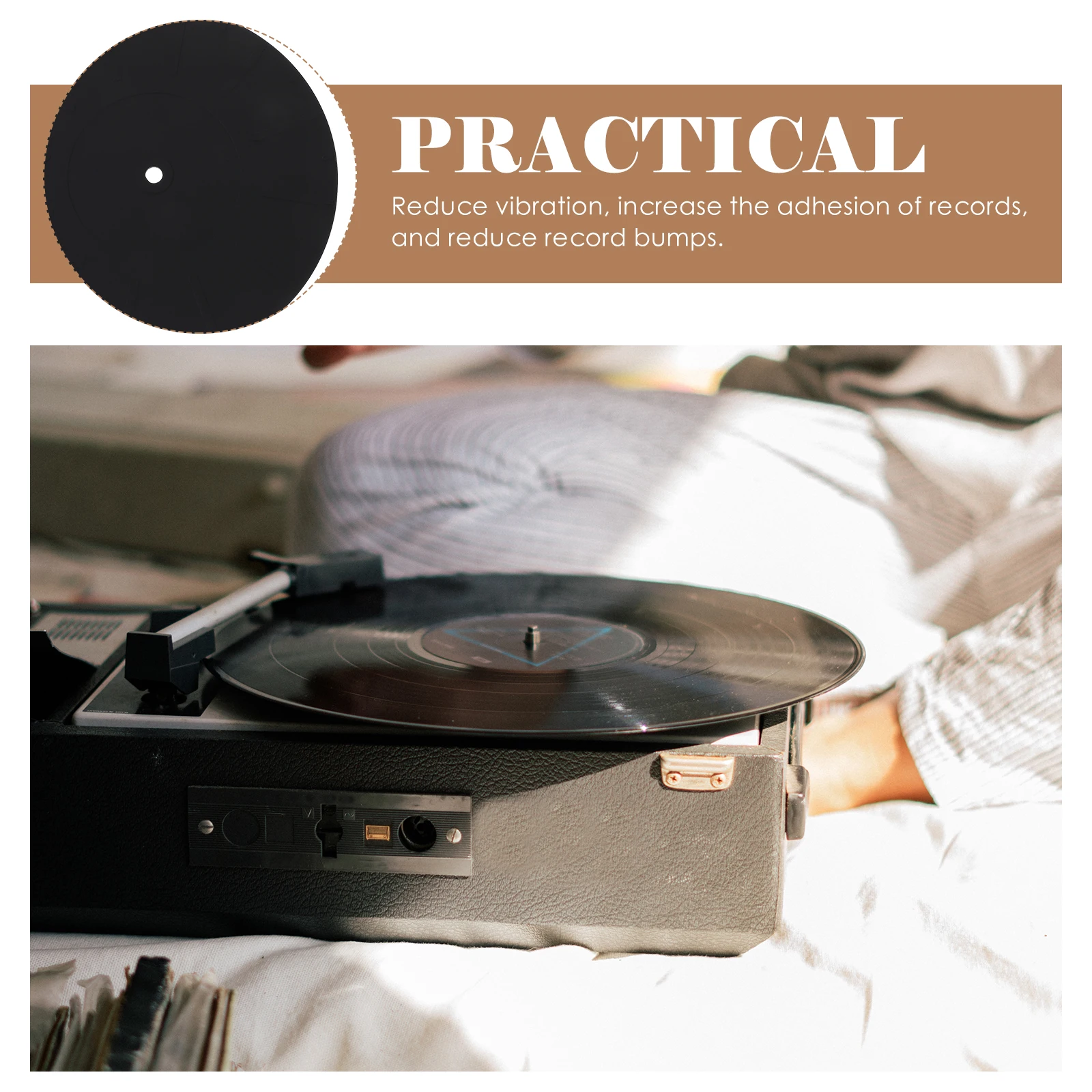 

Silicone Turntable Mat 170MM Protective Pad for Vinyl Records Reduces Vibration Increases Adhesion Lightweight Practical Simple