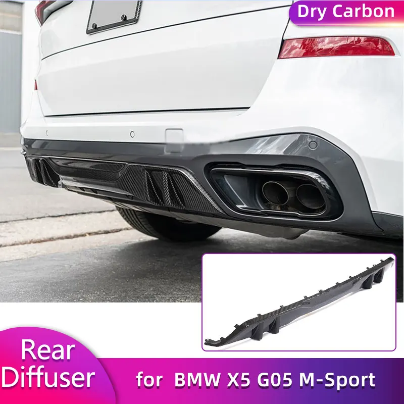

Диффузор-спойлер из сухого карбона для заднего бампера BMW X5 G05 M-Sport 2019-2022, гоночный задний сплиттер-накладка, элемент обвеса