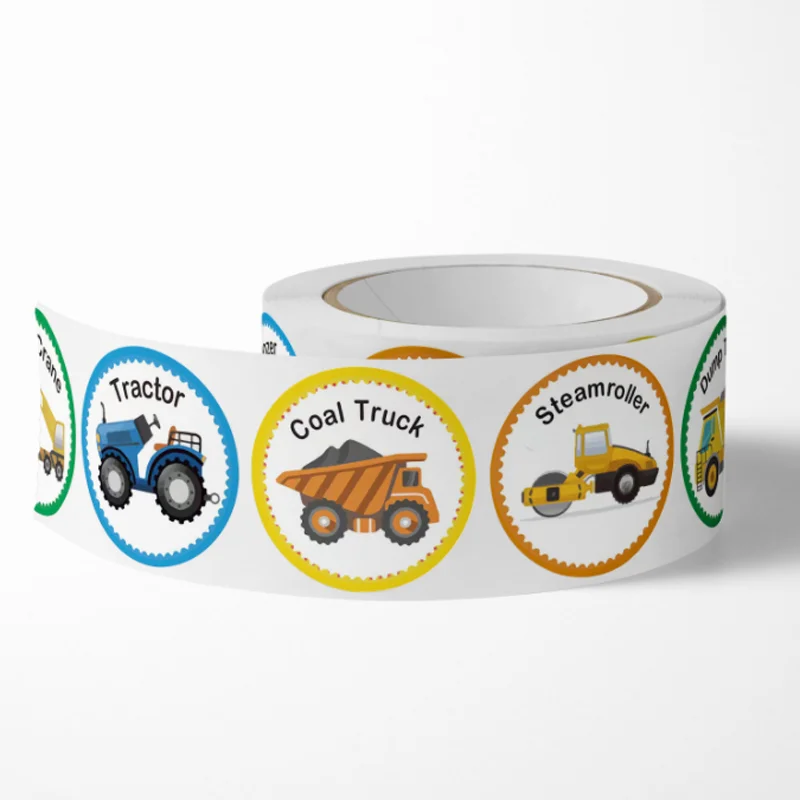 500 Pcs/roll Children Cartoon Toy Stickers Train Airplane Label Children Teacher Reward Student Game Seal Decoration Sticker