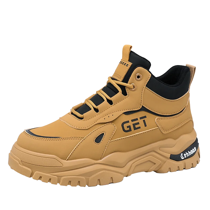 

Нескользящая повседневная обувь на толстой подошве, модные мужские ботинки, уличная походная обувь, спортивная обувь, прогулочная обувь со средним верхом и шнуровкой yeezy