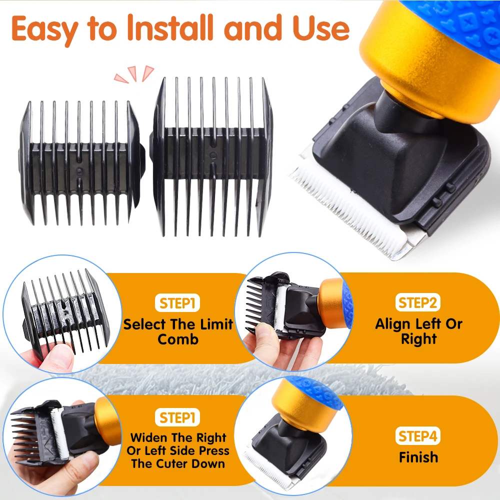 プロの電動可変速ペットトリマー,200W,ハイパワー,ヘアカット機,タフティング,ac 110-240v