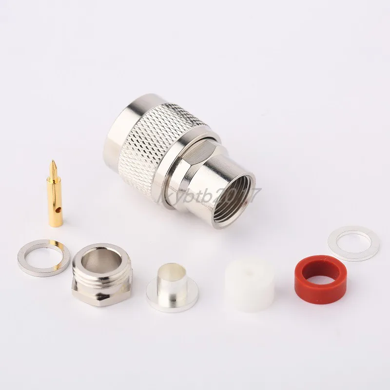 RF connector N-J5DFB mounting type N-type straight male head with LMR300 five-piece set solder-free 50-5 wire
