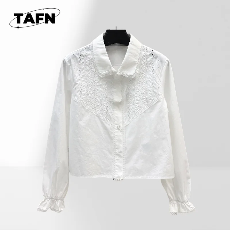 المرأة الساتان قميص طويل الأكمام رفض طوق بلوزة السيدات كشكش قميص أنيق نفخة الأكمام بلوزة شيفونAH01117