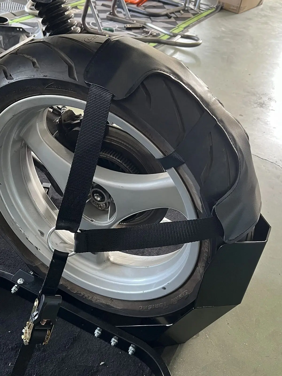 Oldbones – support de roue arrière de moto, chaînes de pneus, ceinture de harnais, sangle de remorquage, sangle noire robuste avec cliquets