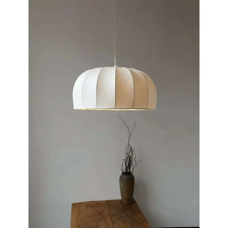 Gradient Fabric Pendant Light Dome Shade for Bedroom Living Room Dining Room Soft Lighting