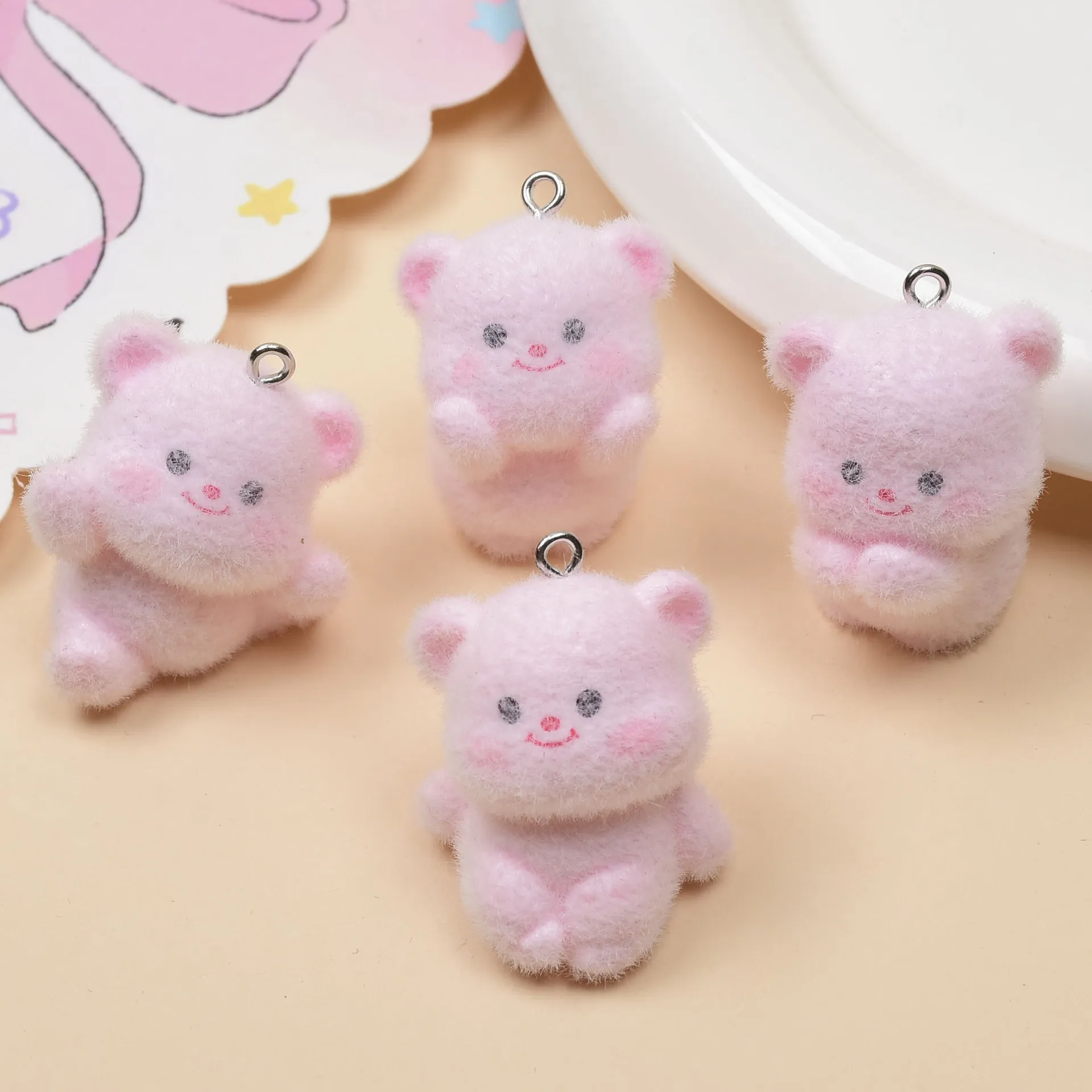 

20 шт. 3D милые смоляные подвески в виде животных, мультяшная плюшевая кукла, кулон, серьги, брелоки, аксессуары для рукоделия, изготовление ювелирных изделий