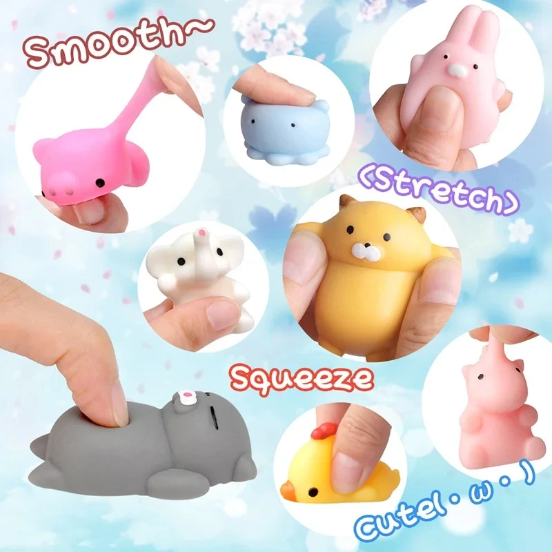 Jouets spongieux Kawaii pour enfants, boule anti-stress, faveurs de fête à presser, Mochi Anima, jouets d\'instituts soulignés pour anniversaire,