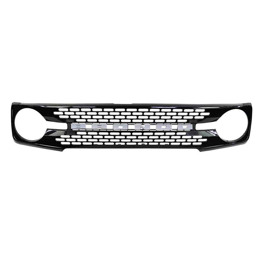 

Kit for Ford Bronco Raptor 2021 2022 Black Front Bumper Grille Center Car Accessories