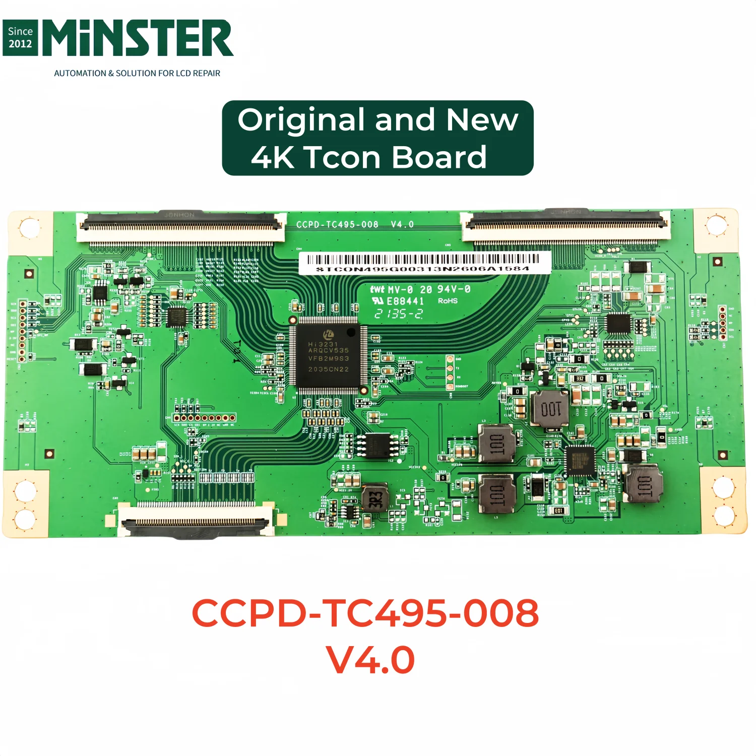 Original New Tcon T-con Board Card CCPD-TC495-008 V4.0 for CC500PV5D CC500PV7D CC500PV5D 4K Panda 50 Inches UHD TV Logic Board