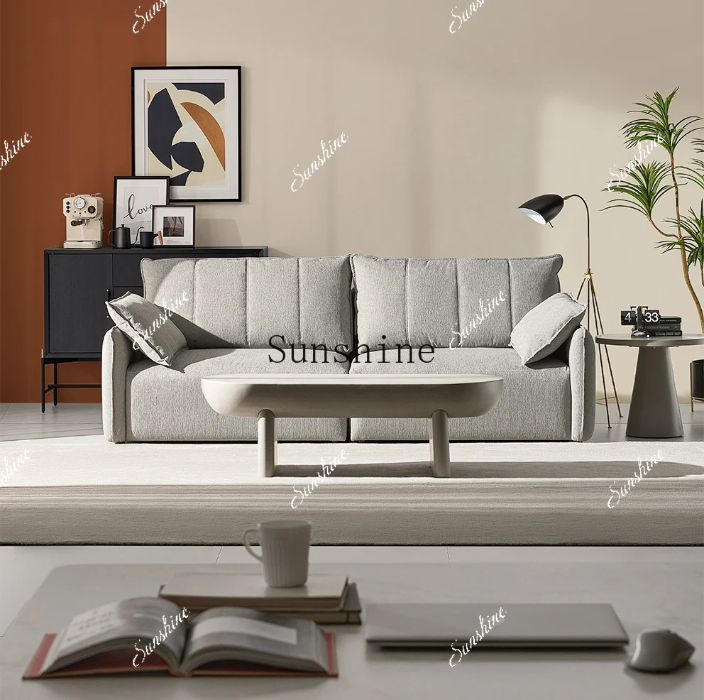 

Large apartment Italian minimalist fabric combination straight row sofa FT