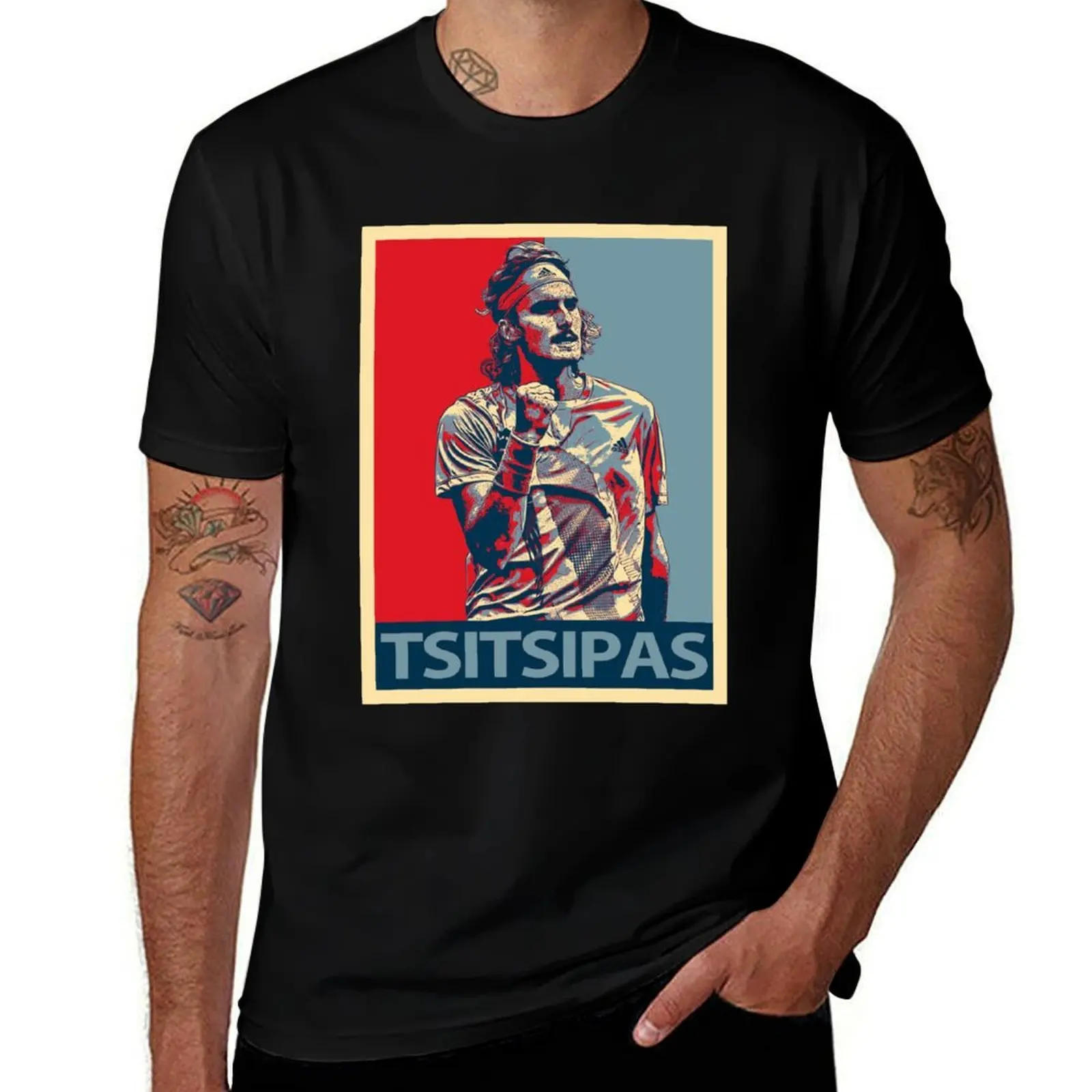 stefanos tsitsipas T-Shirt Big and Tall Crew Neck Tee T-Shirt