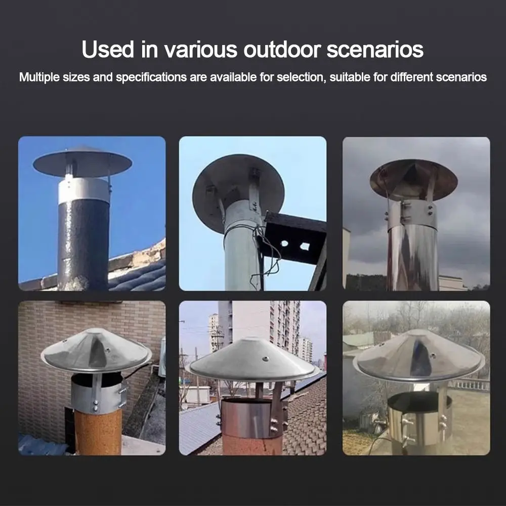 75-160mm Ventilated Rain Cap Stainless Steel Exterior Wall Air Outlet Stove Pipe Protector Cover Rain Pipe Cap Fireplaces