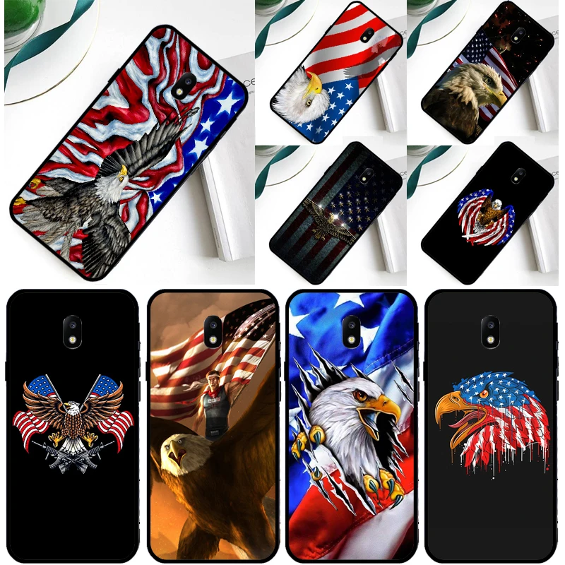 Amerykańska flaga USA Eagle przypadku dla Samsung Galaxy J3 J1 J5 J7 2016 A3 A5 2017 A7 A9 J8 J4 J6 A6 A8 Plus 2018 Coque