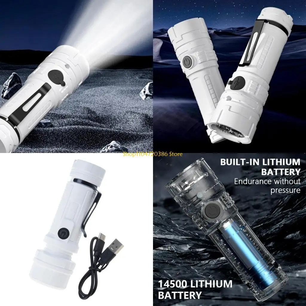 K0EA Rechargeable LED Flashlight with 3 Light Model for All Scenario, Unisex