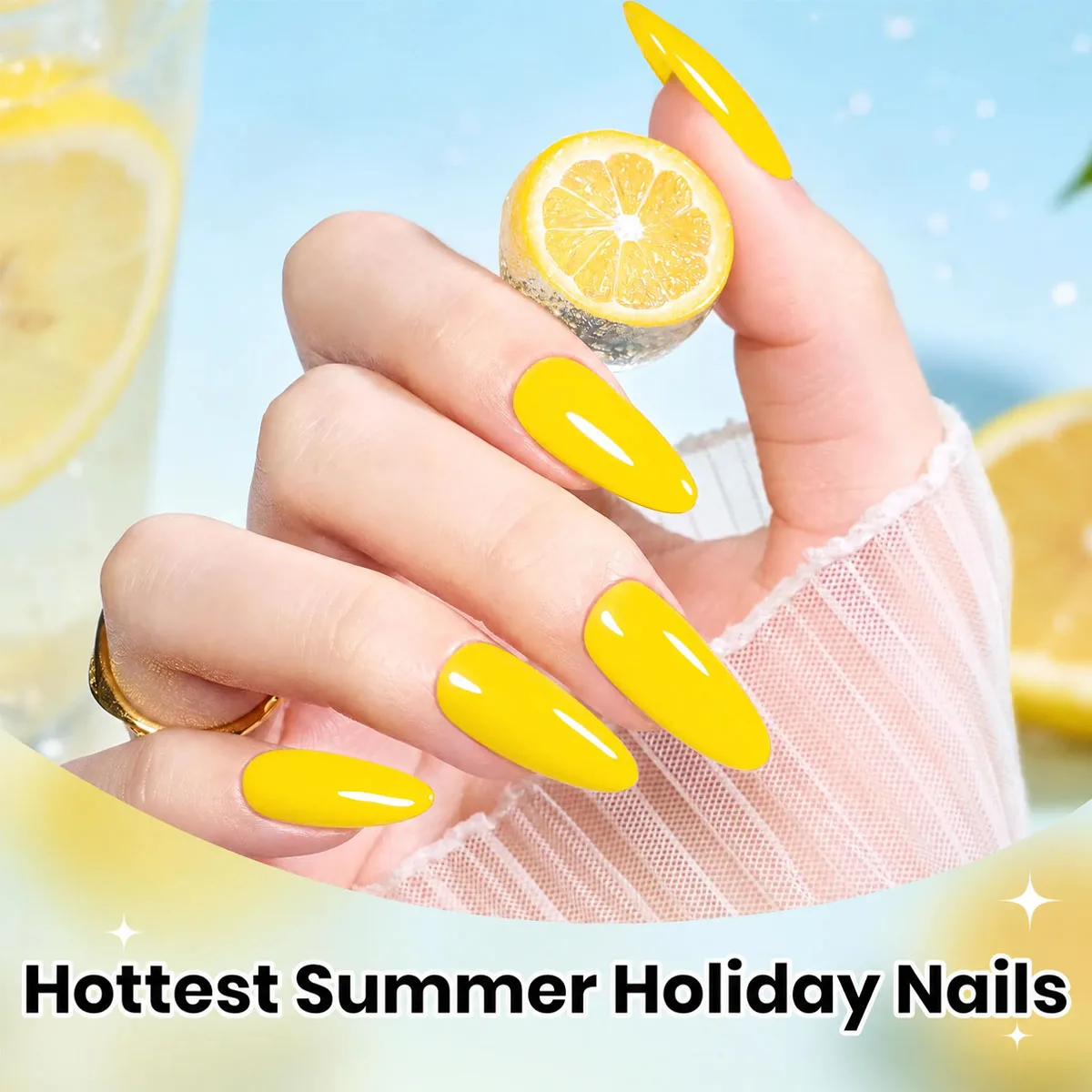Mpow 1/5 Pcs 10ml Yellow Gel Nail Polish Set Bright Shades for Color Blocking Soak Off UV LED Semi Permanent Nail Art DIY