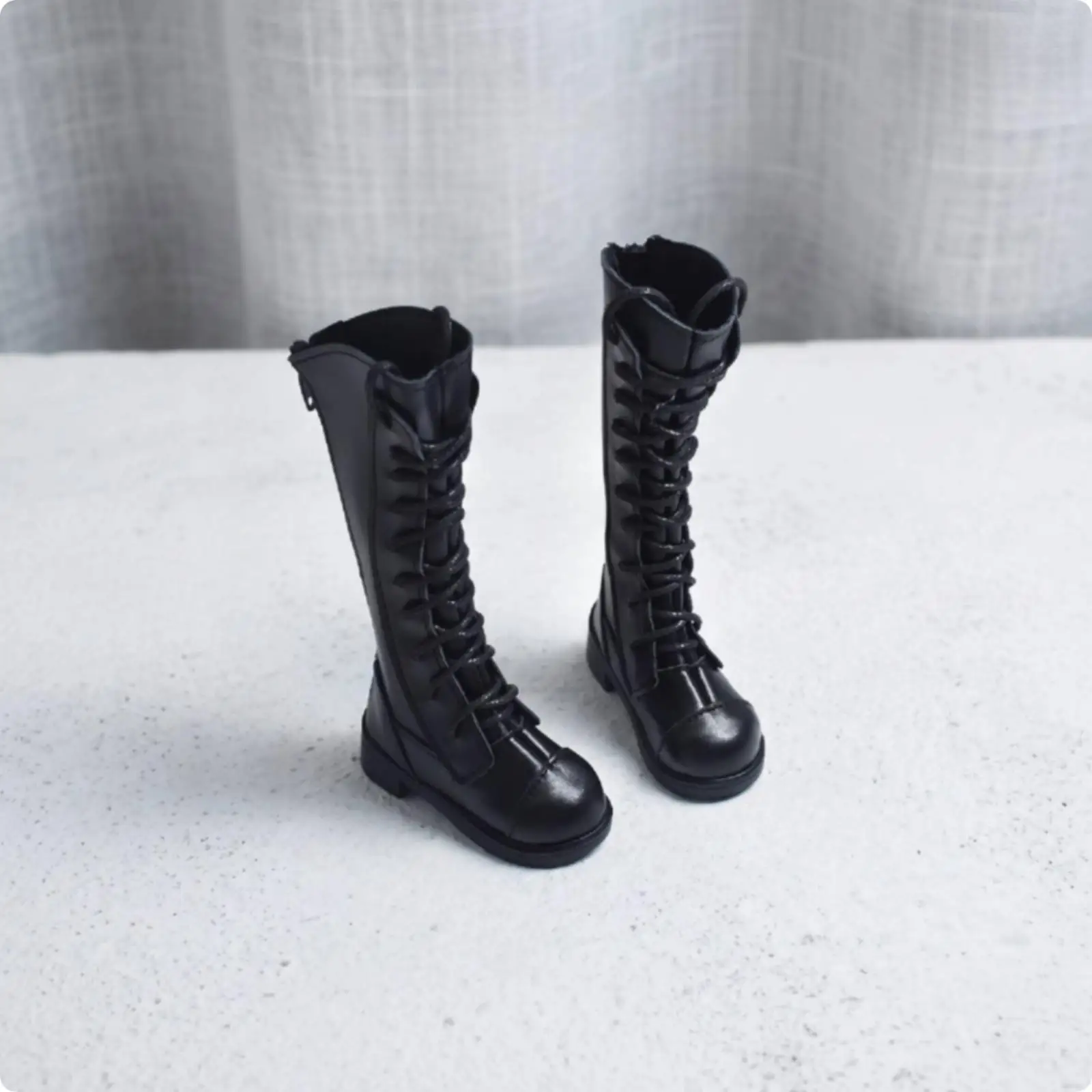 Glossy BJD Doll Boots | Miniature, Black, Lace-up Boots, Hobbyists