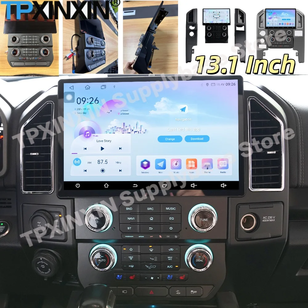 13.1 Inch Smart HD Screen Android 13 For Ford F150 2015~2021 GPS Navigation Car Radio With BT Wifi Carplay Mirror Link Head Unit