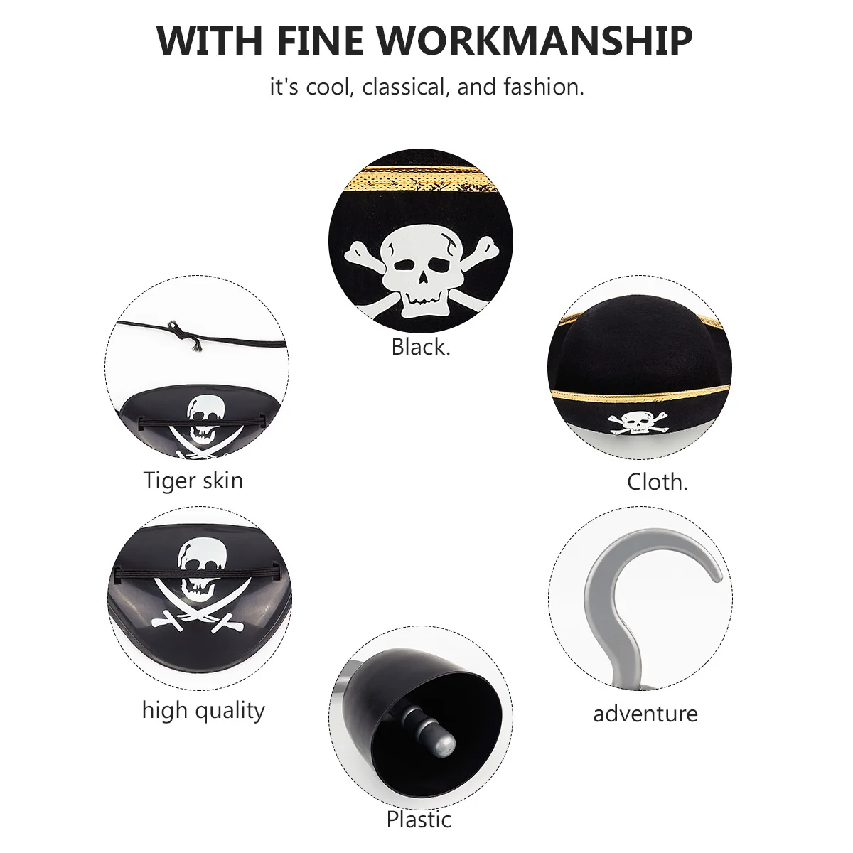 3 قطعة زي القراصنة للهالوين مجموعة أزياء الأطفال الكاريبي ملحق حفلة تأثيري البدلة القراصنة زي مجموعة تأثيري الدعائم البدلة