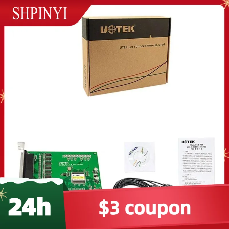 New UOTEK Industrial PCI to RS-232 Serial Card RS232 8 Ports High Speed DR62 Converter DB9 Connector UT-768