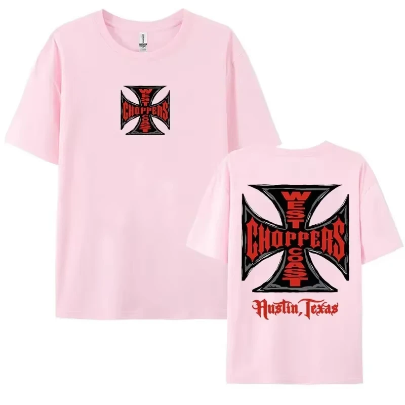 West Coast Choppers Iron Cross Graphic T-shirts Men's Clothing Harajuku Streetwear T-shirt Unisex Fashion Cool Oversized T Shirt image 5