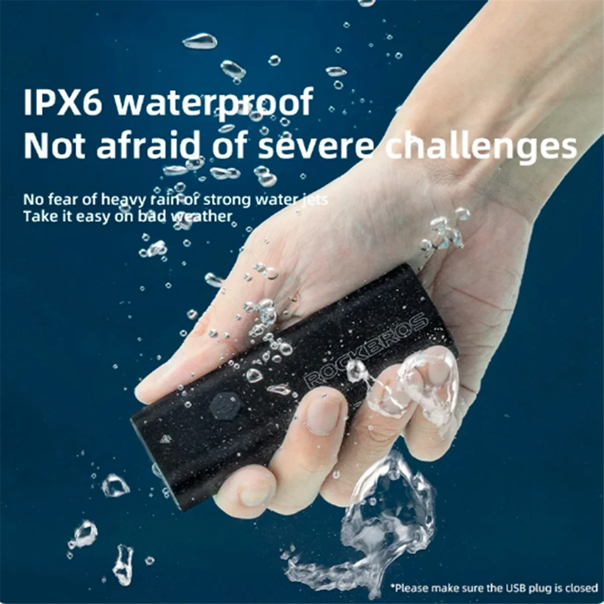 AT77 ROCKBROS 800LM USB 充電式自転車フロントライトサイクリングヘッドライト超高輝度懐中電灯自転車ヘッドライト