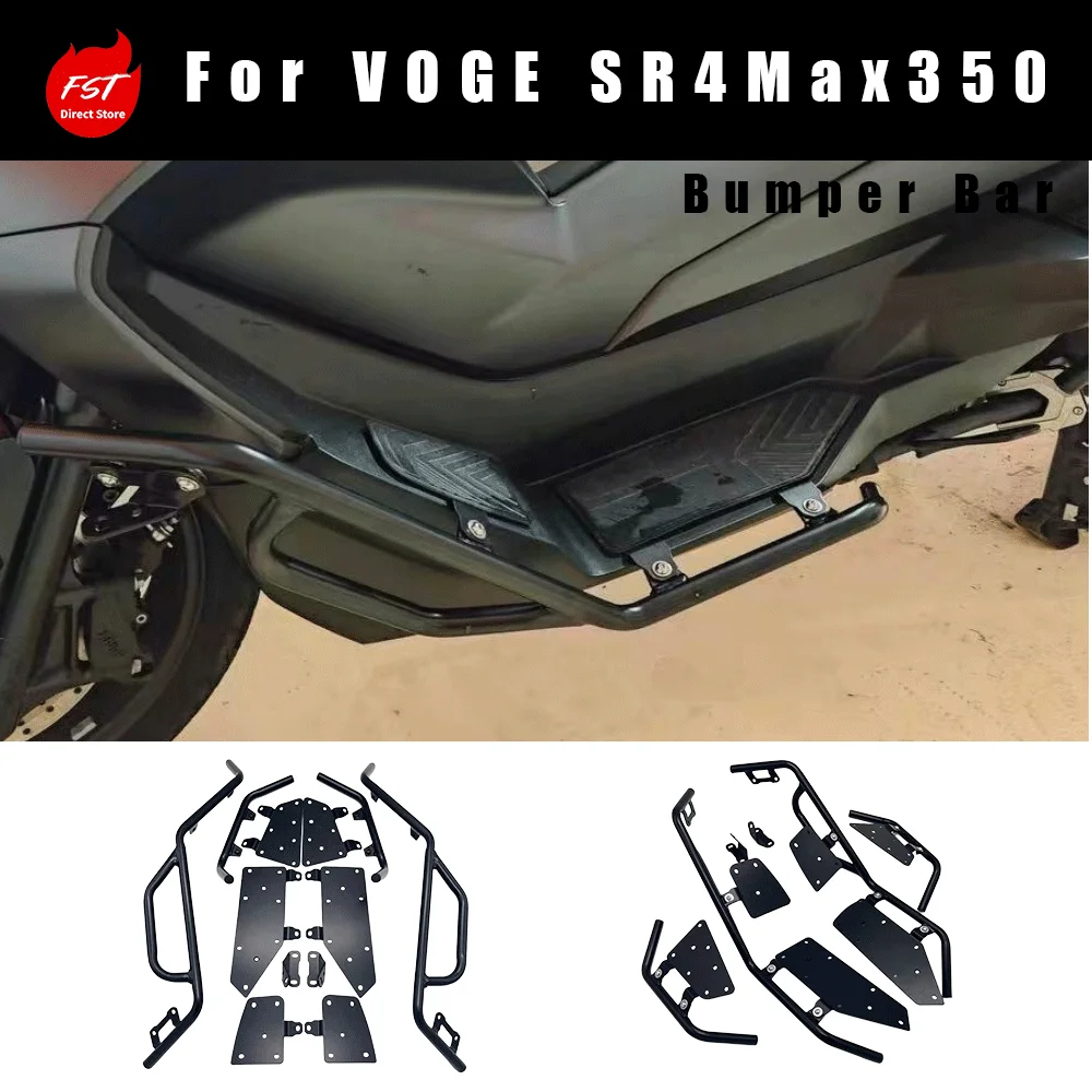 Front & Rear Surround Crash Bar Bumper Footpeg Modified Parts Fit Loncin VOGE SR4Max350