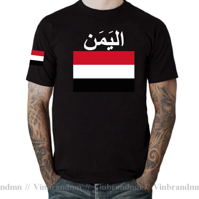 Yemen Yemeni Arabi Mens T Shirt 2023 Jerseys Nation Team Tshirt 100% Cotton T-shirts Country Flag Design Sporting Tees YEM Islam