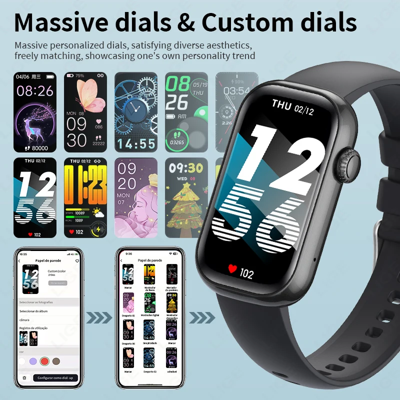 Lige 2025 novo fitness smartwatch masculino 100 + modo esportivo 1.47 "hd fazer resposta chamada relógio inteligente feminino monitoramento de freqüência cardíaca sono