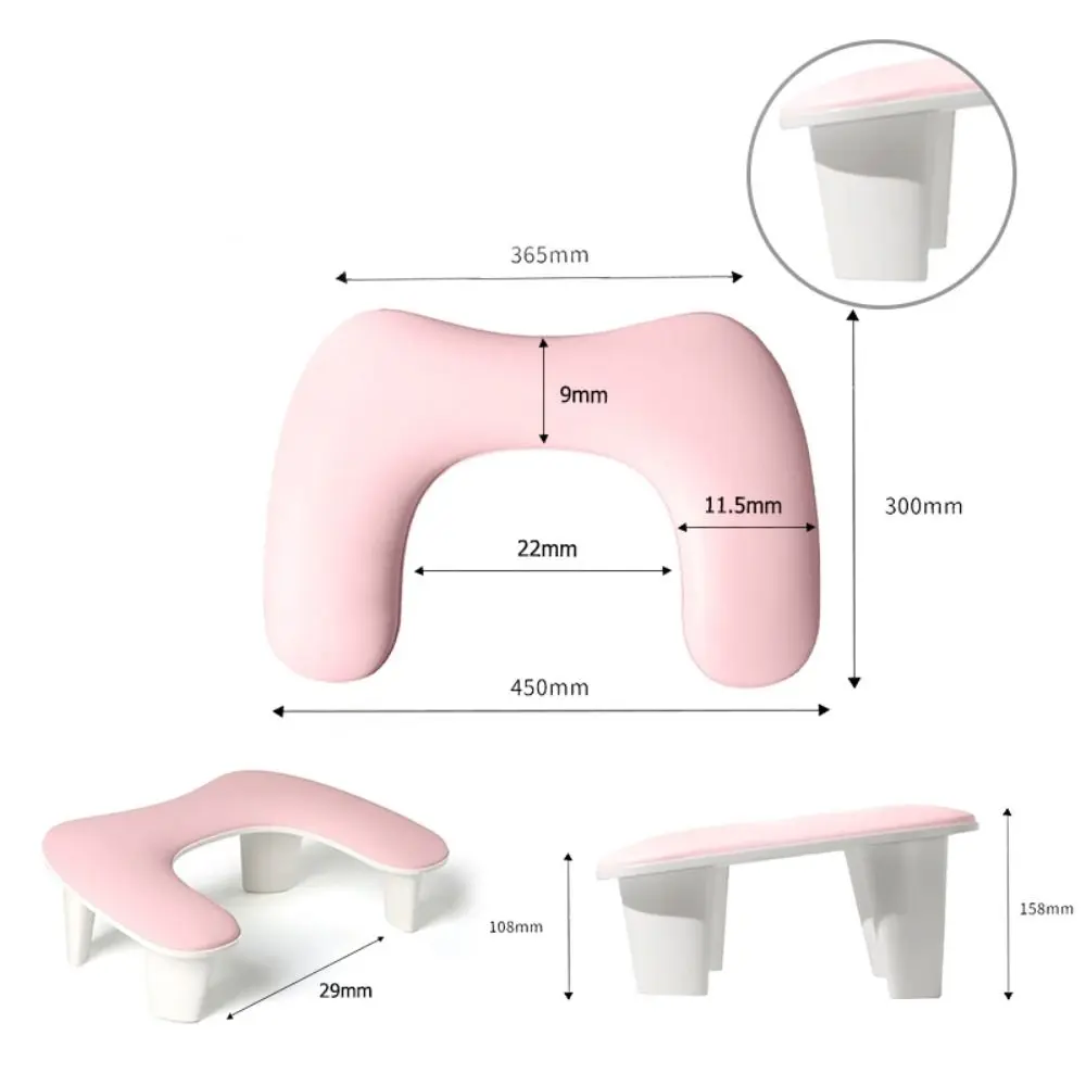Hot Professional Hand Pillow U-shaped Soft Nail Manicure Tools PU Silicone Nail Pillow for Face Skin Hydration Care