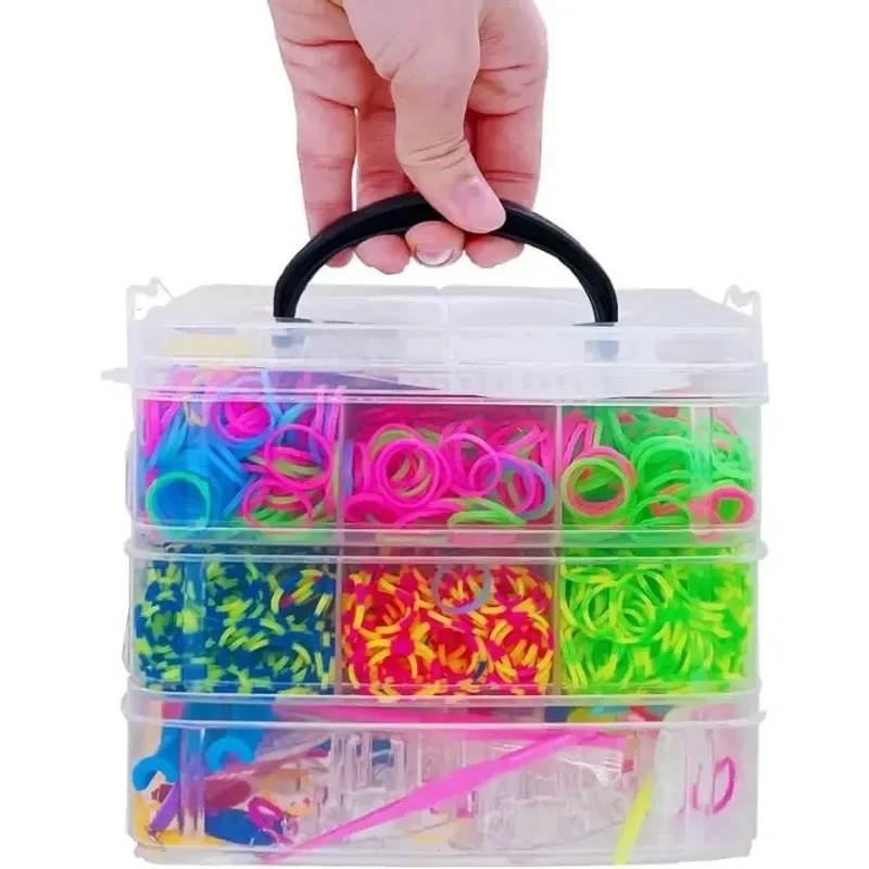 ชุดทำสร้อยข้อมือยาง DIY สำหรับเด็ก - ของเล่นตัวต่อสายยางยืดหลากสี อุปกรณ์ทำสร้อยข้อมือทำมือ เสริมสร้างสมาธิเด็ก