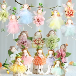 1pc Easter Flower Fairy Decoration Pink Yellow Cute Elf Pendant Spring Easter Party Supply Home Office Hanging Pendant Kid Gifts