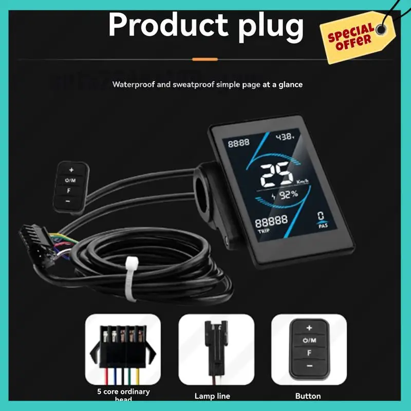 

-ABJZ 36V 48V 26A Brushless Controller T5S Meter LCD Display+130X Throttle Kit For Electric Scooter E-Bike Repair Kit