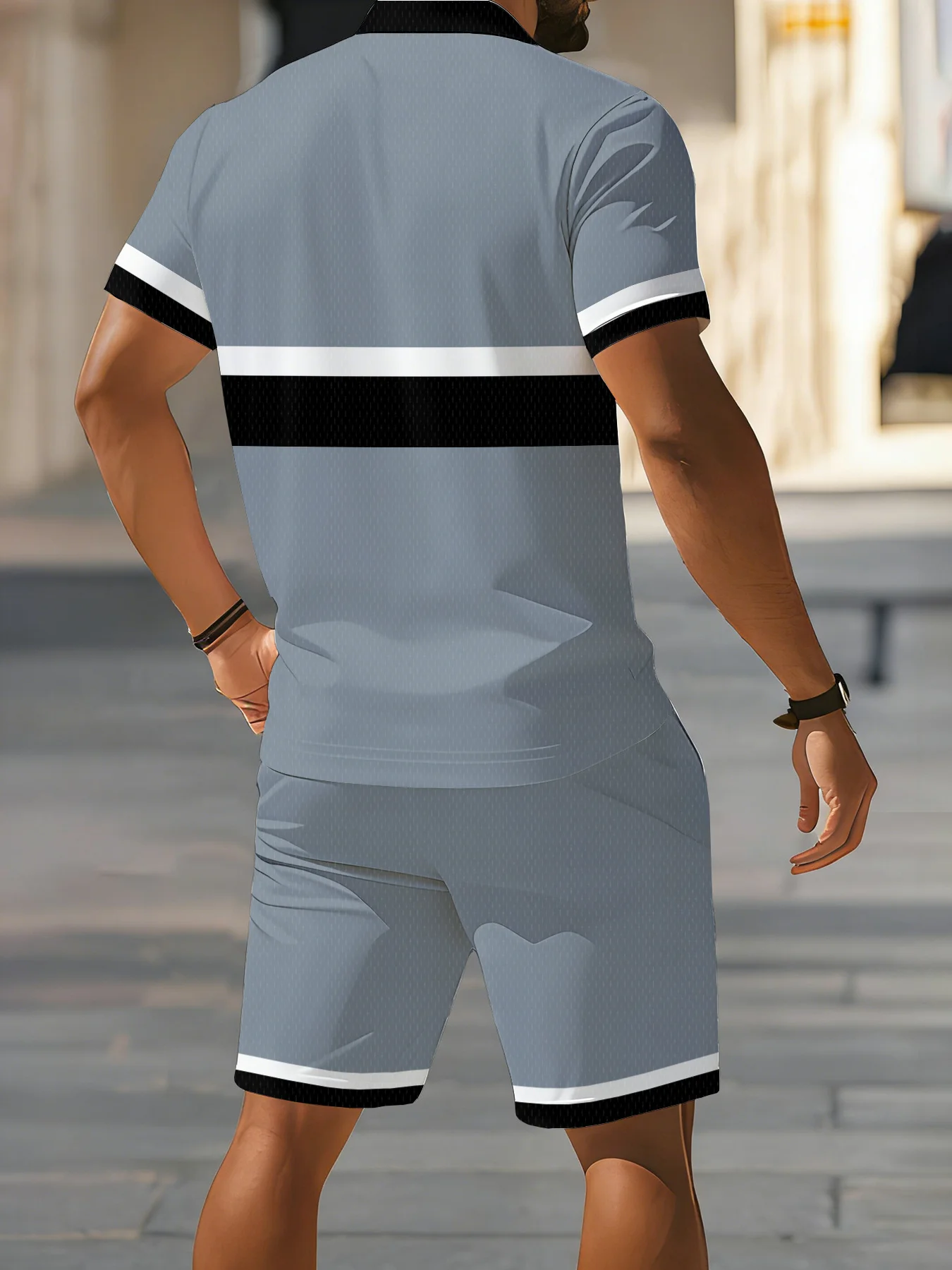 2026 Summer Men's Polo Shirt Set - 3D Printed Design Breathable Lightweight Comfortable Fashionable Outdoor Men's Clothing view 2