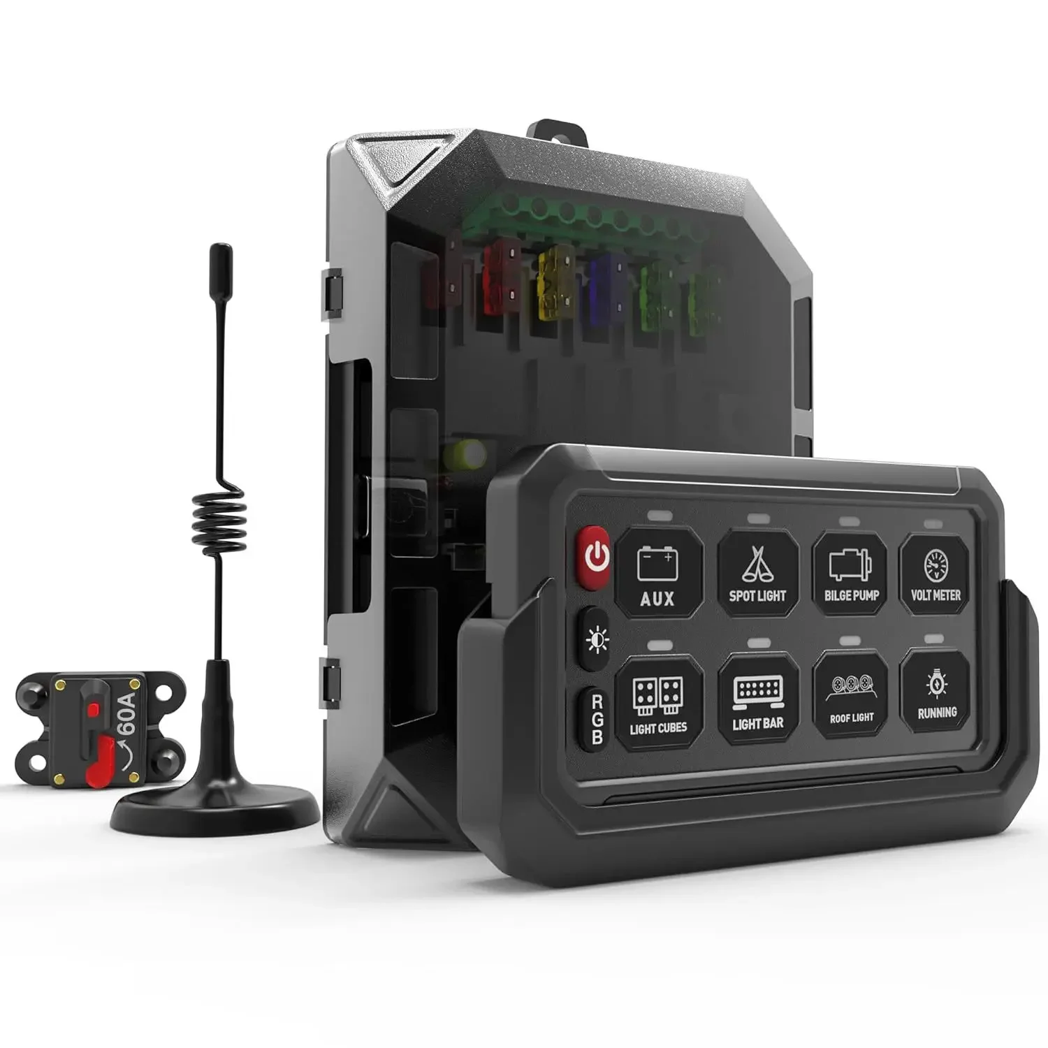 8 Key Wireless Touch Control Panel 8 Ways RGB Switch Module For RV Yacht Refitting Electrical Control System