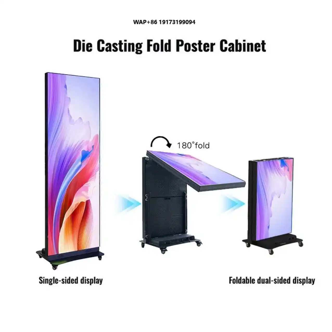 Stand Poster P2 P2.5 P1.5 Full Color Waterproof Advertisement Outdoor Indoor Video Wall Led Screen Display LED Foldable Poster